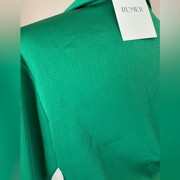 Rumer The Label Allegra Shirt Dress in Green Mini with collar S - Picture 11 of 14